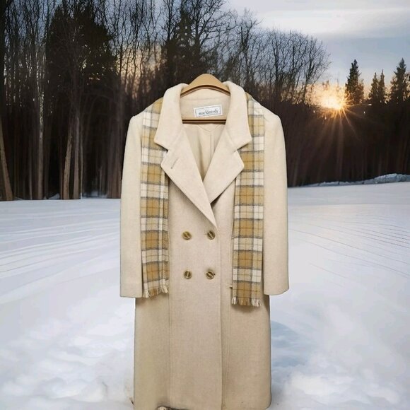 Mackintosh Jackets & Blazers - ✅Womens L VTG Mackintosh Beige Wool Pea Coat/Jacket USA Union Made *Moth Damage